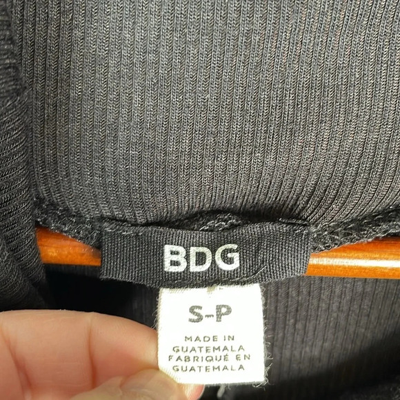 BDG Urban Outfitters Ribbed Cowl Neck Dress Black Asymmetrical Monochrome S - Picture 7 of 11